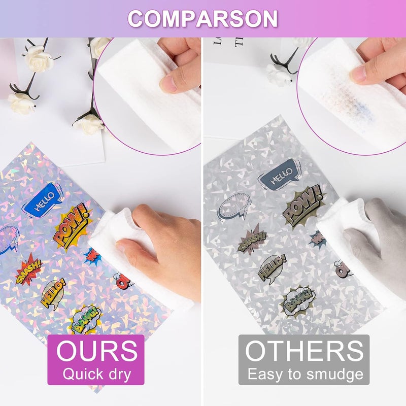 UOKHO 20 Sheets Holographic Sticker Paper for Inkjet & Laser Printer 8.5x11 inch Printable Vinyl Holographic Sticker Paper Self-Adhesive Waterproof -, Diamond, Rainbow, Dots, Transparent - Image 4